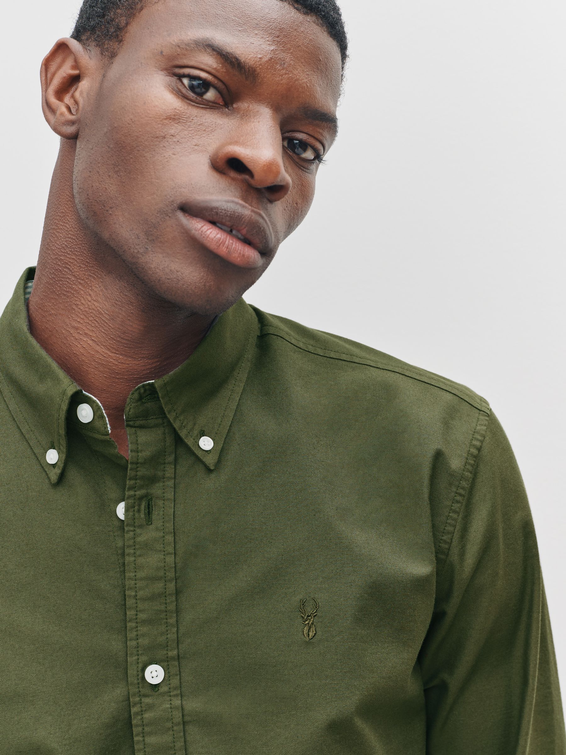 Buy Dark Green Slim Fit Long Sleeve Oxford Shirt from Next USA