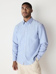 Light Blue Regular Fit Long Sleeve Oxford Shirt - Image 1 of 8