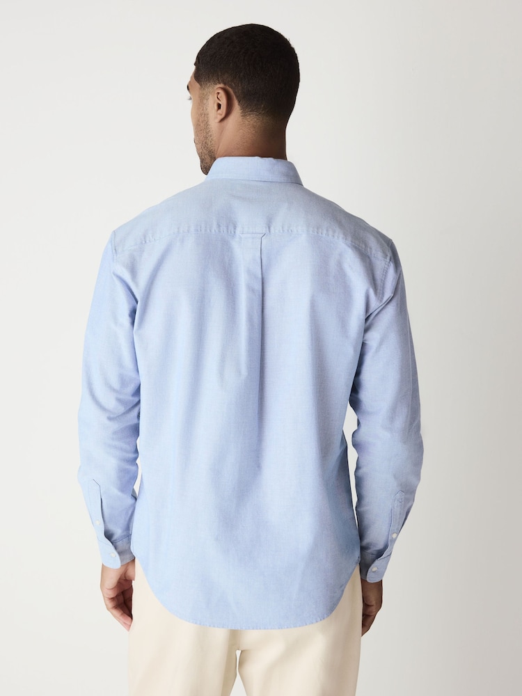 Light Blue Regular Fit Long Sleeve Oxford Shirt - Image 2 of 8