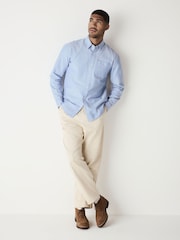 Light Blue Regular Fit Long Sleeve Oxford Shirt - Image 3 of 8