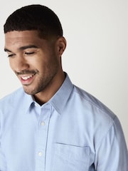 Light Blue Regular Fit Long Sleeve Oxford Shirt - Image 4 of 8