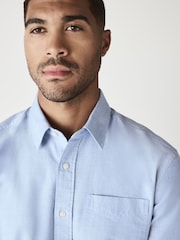 Light Blue Slim Fit Long Sleeve Oxford Shirt - Image 2 of 9