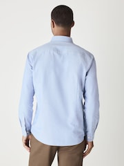 Light Blue Slim Fit Long Sleeve Oxford Shirt - Image 5 of 9