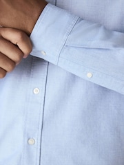 Light Blue Slim Fit Long Sleeve Oxford Shirt - Image 6 of 9