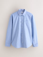 Light Blue Slim Fit Long Sleeve Oxford Shirt - Image 7 of 9