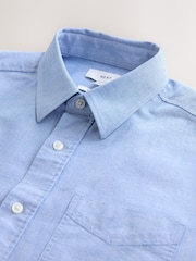 Light Blue Slim Fit Long Sleeve Oxford Shirt - Image 8 of 9