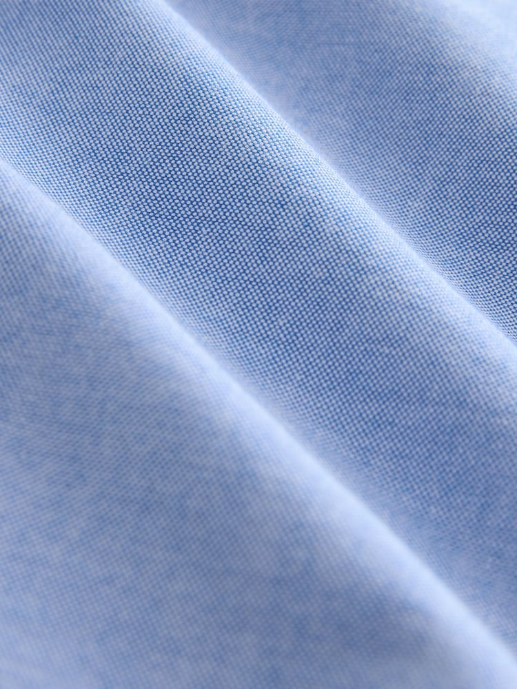Light Blue Slim Fit Long Sleeve Oxford Shirt - Image 9 of 9