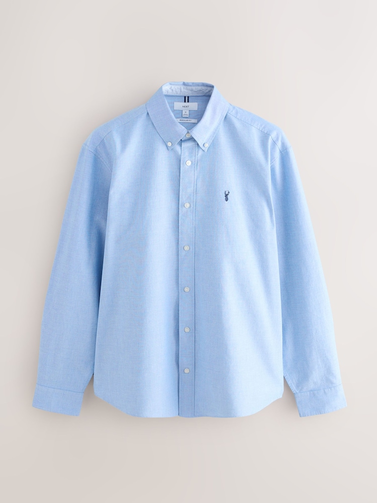Light Blue Regular Fit Long Sleeve Oxford Shirt - Image 1 of 3