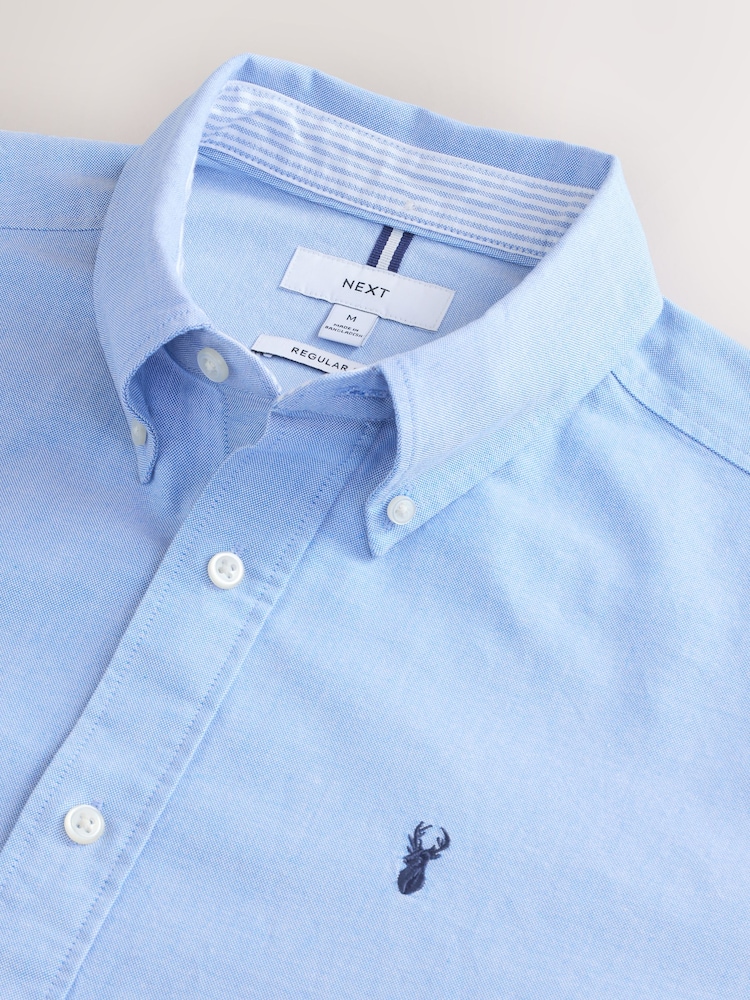 Light Blue Regular Fit Long Sleeve Oxford Shirt - Image 2 of 3