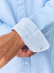 Light Blue Regular Fit Long Sleeve Oxford Shirt - Image 5 of 8