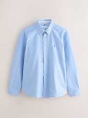 Light Blue Slim Fit Long Sleeve Oxford Shirt - Image 7 of 9