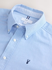 Light Blue Slim Fit Long Sleeve Oxford Shirt - Image 8 of 9