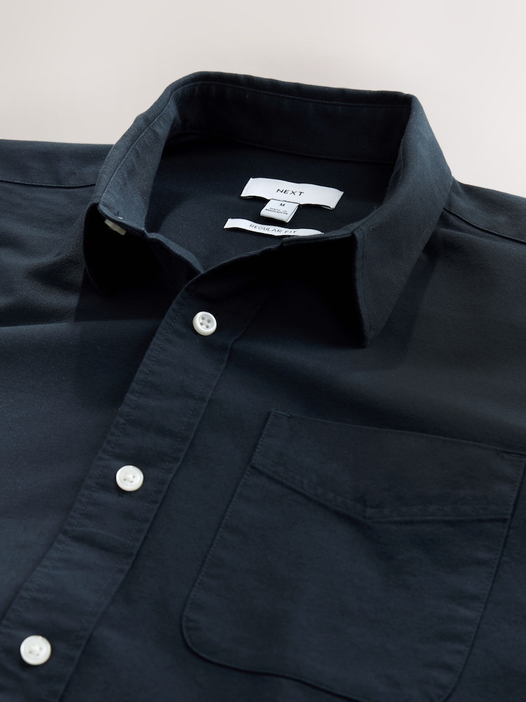 Navy Blue Regular Fit Long Sleeve Oxford Shirt - Image 3 of 3