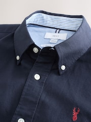 Navy Blue Regular Fit Long Sleeve Oxford Shirt - Image 2 of 3
