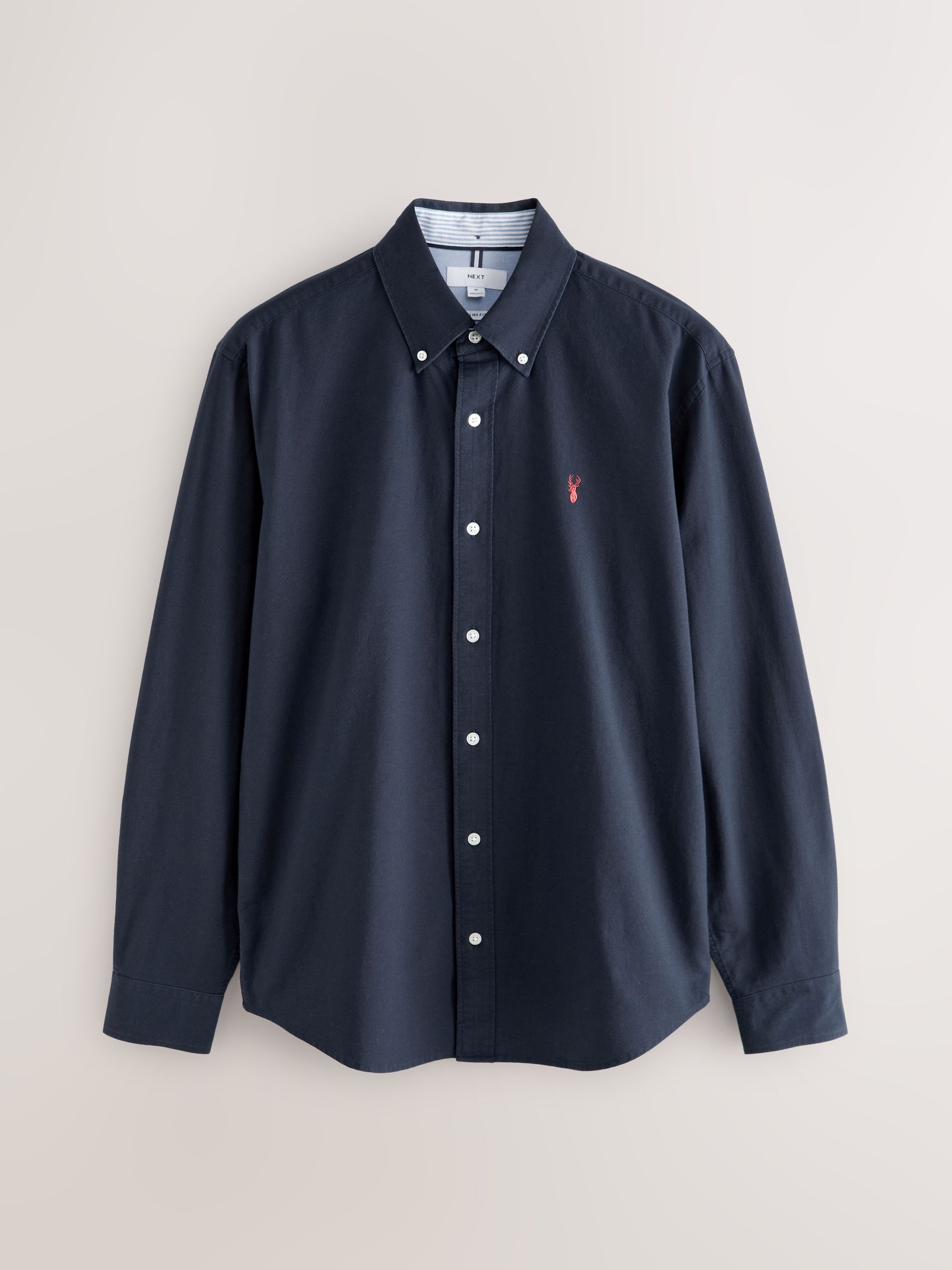Buy Navy Blue Slim Fit Long Sleeve Oxford Shirt from Next USA