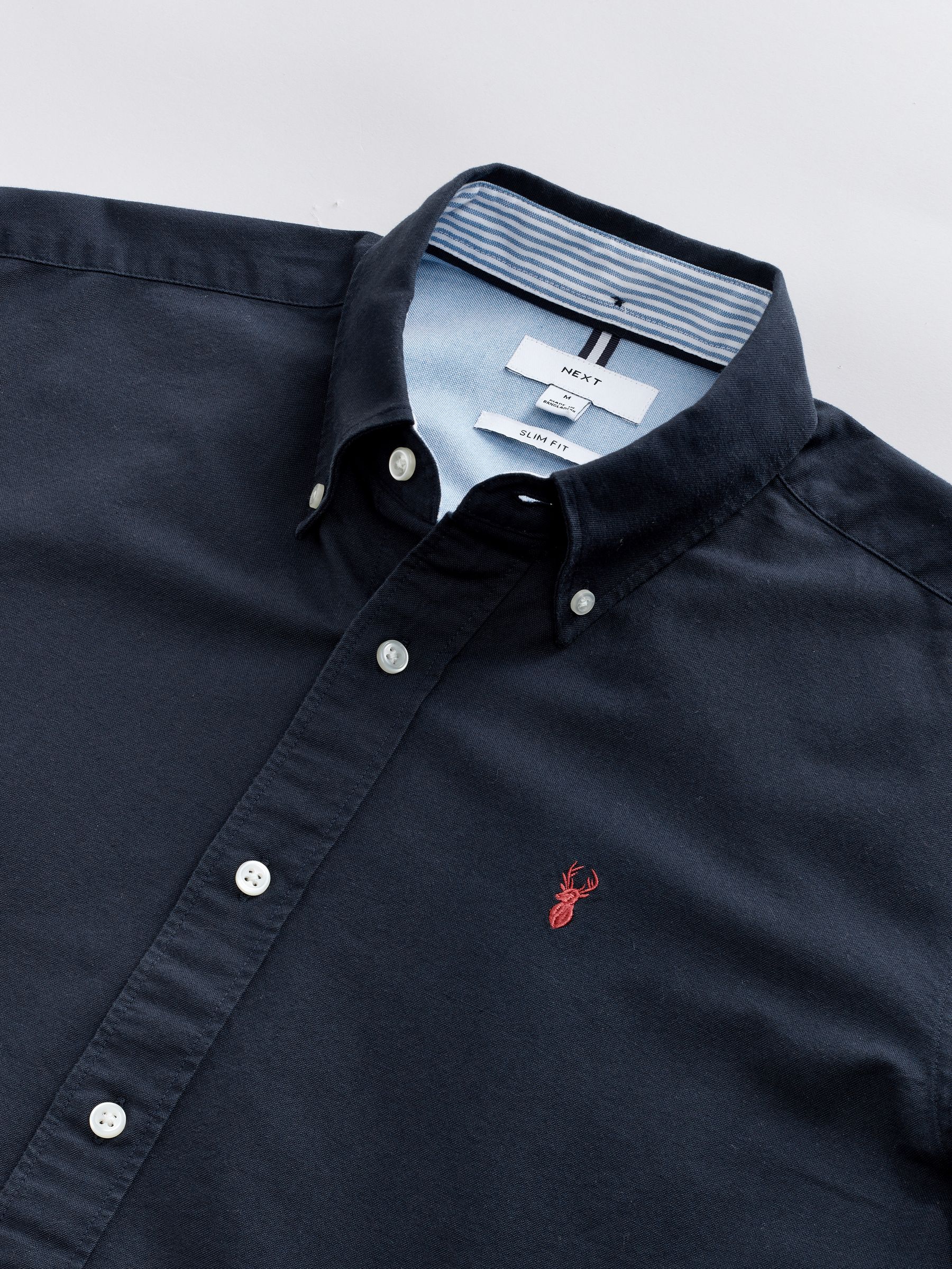 Buy Navy Blue Slim Fit Oxford Long Sleeve Shirt from Next USA