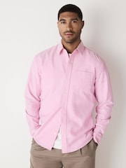 Pink Regular Fit Long Sleeve Oxford Shirt - Image 3 of 8