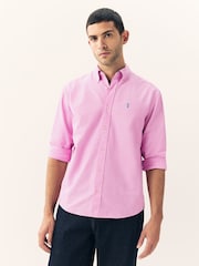 Pink Regular Fit Long Sleeve Oxford Shirt - Image 1 of 9