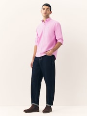 Pink Regular Fit Long Sleeve Oxford Shirt - Image 3 of 9