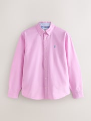 Pink Regular Fit Long Sleeve Oxford Shirt - Image 7 of 9