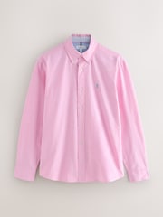 Pink Slim Fit Long Sleeve Oxford Shirt - Image 6 of 8