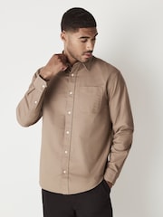 Stone Natural Regular Fit Long Sleeve Oxford Shirt - Image 1 of 8