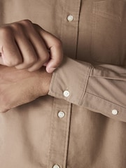 Stone Natural Regular Fit Long Sleeve Oxford Shirt - Image 5 of 8