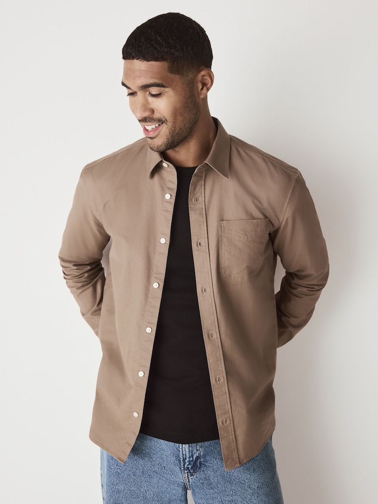 Natural piedra - Corte slim - Camisa Oxford manga larga - Imagen 1 de 8 Natural piedra - Corte slim - Camisa Oxford manga larga - Imagen 1 de 8