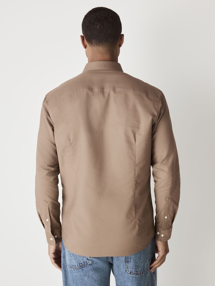 Stone Natural Slim Fit Long Sleeve Oxford Shirt - Image 2 of 8