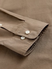 Stone Natural Slim Fit Long Sleeve Oxford Shirt - Image 7 of 8
