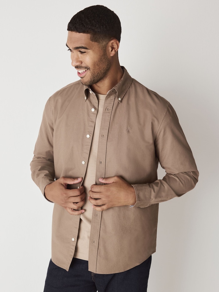 Stone Natural Regular Fit Long Sleeve Oxford Shirt - Image 1 of 6