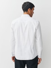 White Slim Fit Long Sleeve Oxford Shirt - Image 3 of 9