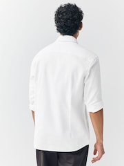 White Slim Fit Long Sleeve Oxford Shirt - Image 2 of 8