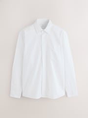 White Slim Fit Long Sleeve Oxford Shirt - Image 6 of 8