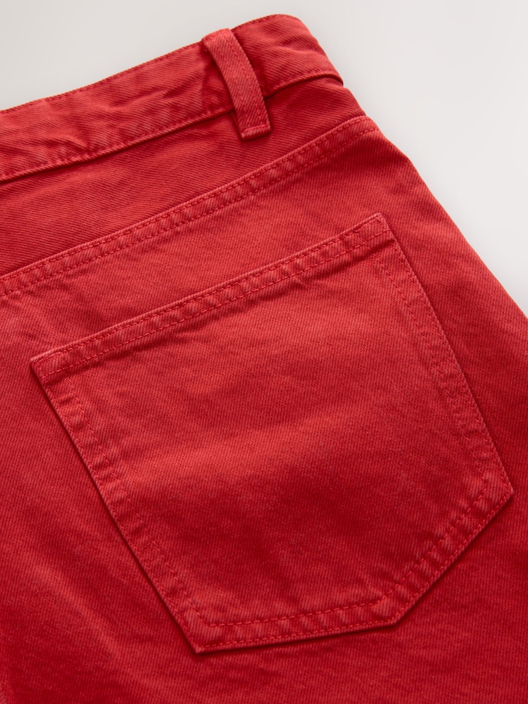 Red Hourglass Relaxed Turn up Denim 100% Cotton Shorts - Image 2 of 3
