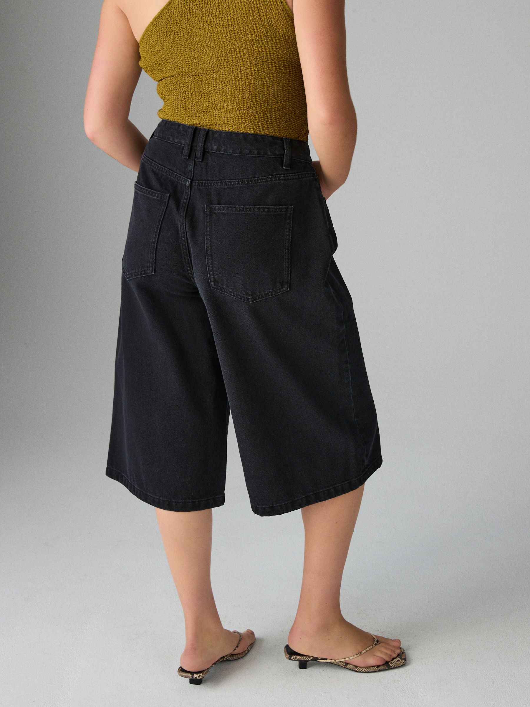 Buy Washed Black Hourglass Longline Jorts Denim Shorts from Next USA