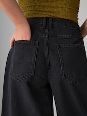 Washed Black Hourglass Longline Jorts Denim Shorts - Image 5 of 8