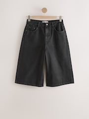 Washed Black Hourglass Longline Jorts Denim Shorts - Image 6 of 8