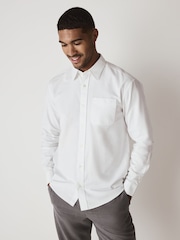 Branco - Ajuste regular - Camisa Oxford de manga comprida - Imagem 1 de 5