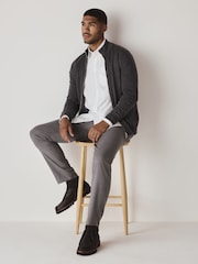 Branco - Ajuste regular - Camisa Oxford de manga comprida - Imagem 2 de 5