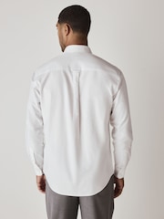 Branco - Ajuste regular - Camisa Oxford de manga comprida - Imagem 3 de 5