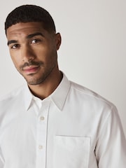 Branco - Ajuste regular - Camisa Oxford de manga comprida - Imagem 4 de 5