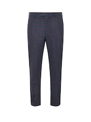 BadRhino Big & Tall Blue Checked Suit Trousers - Image 3 of 4