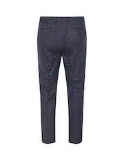 BadRhino Big & Tall Blue Checked Suit Trousers - Image 4 of 4