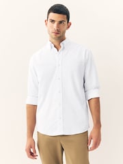 White Regular Fit Long Sleeve Oxford Shirt - Image 1 of 5