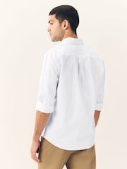White Regular Fit Long Sleeve Oxford Shirt - Image 2 of 5