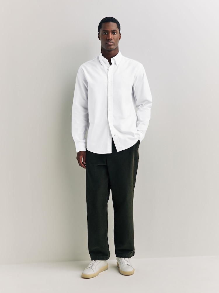 White Regular Fit Long Sleeve Oxford Shirt - Image 2 of 9 White Regular Fit Long Sleeve Oxford Shirt - Image 2 of 9