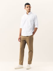White Regular Fit Long Sleeve Oxford Shirt - Image 3 of 5