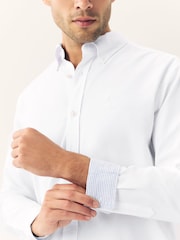 White Regular Fit Long Sleeve Oxford Shirt - Image 4 of 5