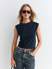 Rag & Bone Black Mica Cropped Tank Top - Image 1 of 5
